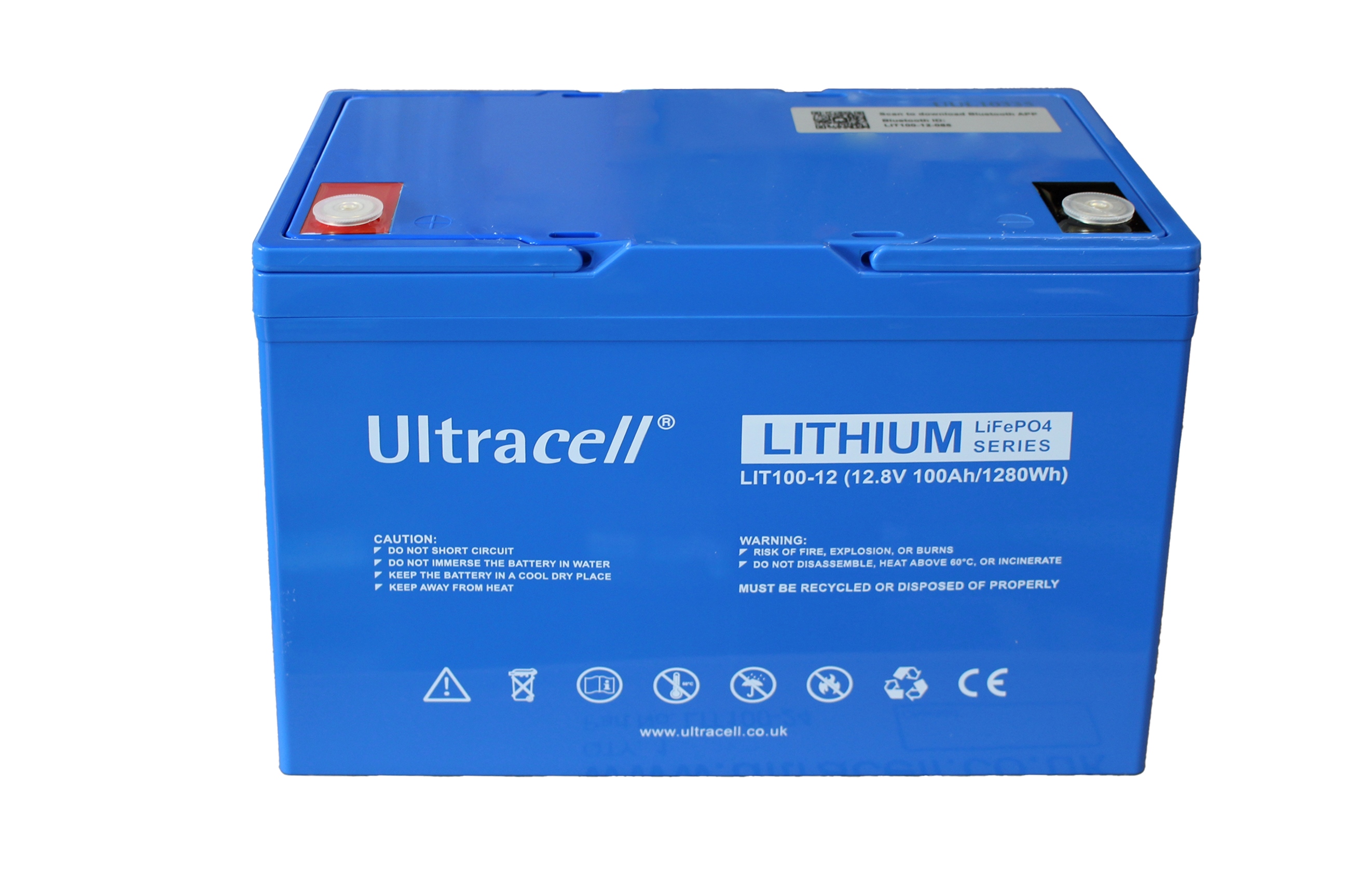 Батарея акумуляторна Ultracell LiFePO4 12(12.8)V 100Ah/1280W(1.28kW) BLUETOOTH